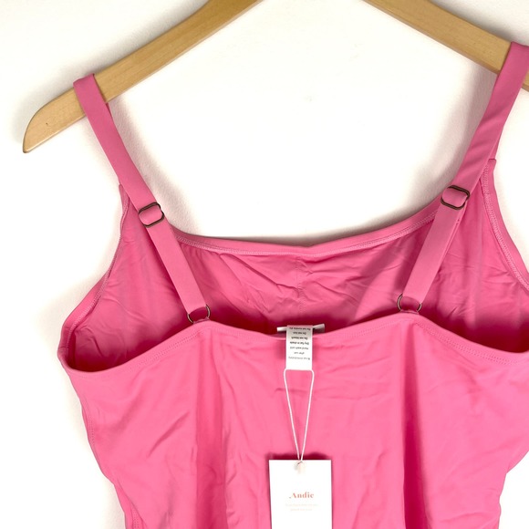 Andie Plus Size The Amalfi One Piece Swimsuit In Peony Pink Size XXL New - Picture 6 of 11